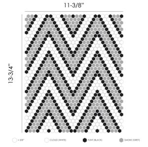 FREE SHIPPING - Amiens Classic Geometro Recylcled Glass Mosaic Tile