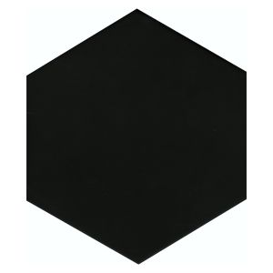 FREE SHIPPING - PURE Black 10" Hexagon Porcelain Tile-Black