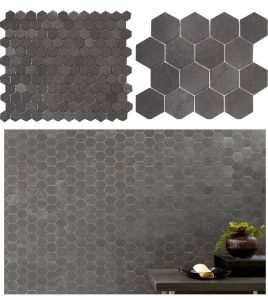 FREE SHIPPING - Basalt Gray 1" Hexagon Mosaic