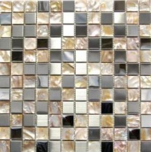 Stainless Steel and Shell 1x1 Mix Mosaic