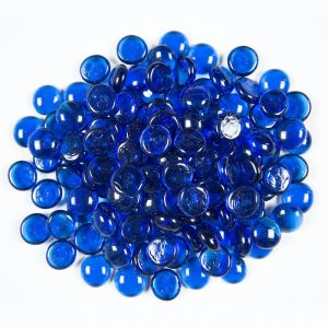 FREE SHIPPING - Fire Glass (0.5") Round Saphire Blue 10 Lbs Pebble Bag