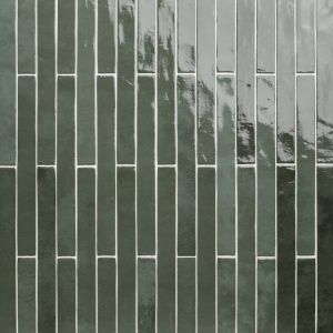 FLAMENCO - Racing Green Brick 2x18 Glossy Porcelain Wall Tile