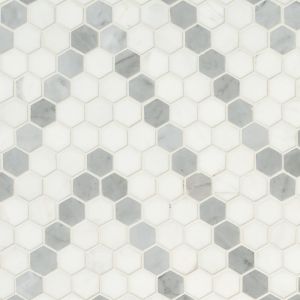 Bianco Dolomite Sazi 1" Hexagon Polished Tile