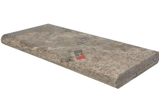 Double Bullnose Silver Travertine 16X24 5CM Pool Coping